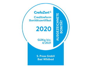CrefoZert Auszeichnung für S. Pross GmbH